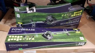 (R7D) 2x Powerbase 25cm 20V Cordless Grass Trimmer (2x Charger. 1x Battery).