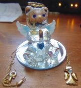 12 Angel Bears With 12 Angel Necklaces Coated With 22K Gold