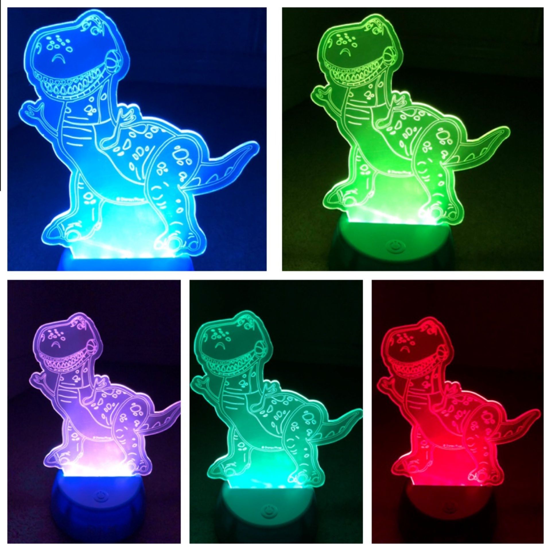 Disney Pixar Toy Story 4 Colour Changing Laser Etched Nightlights X234 Buzz, Woody & Rex
