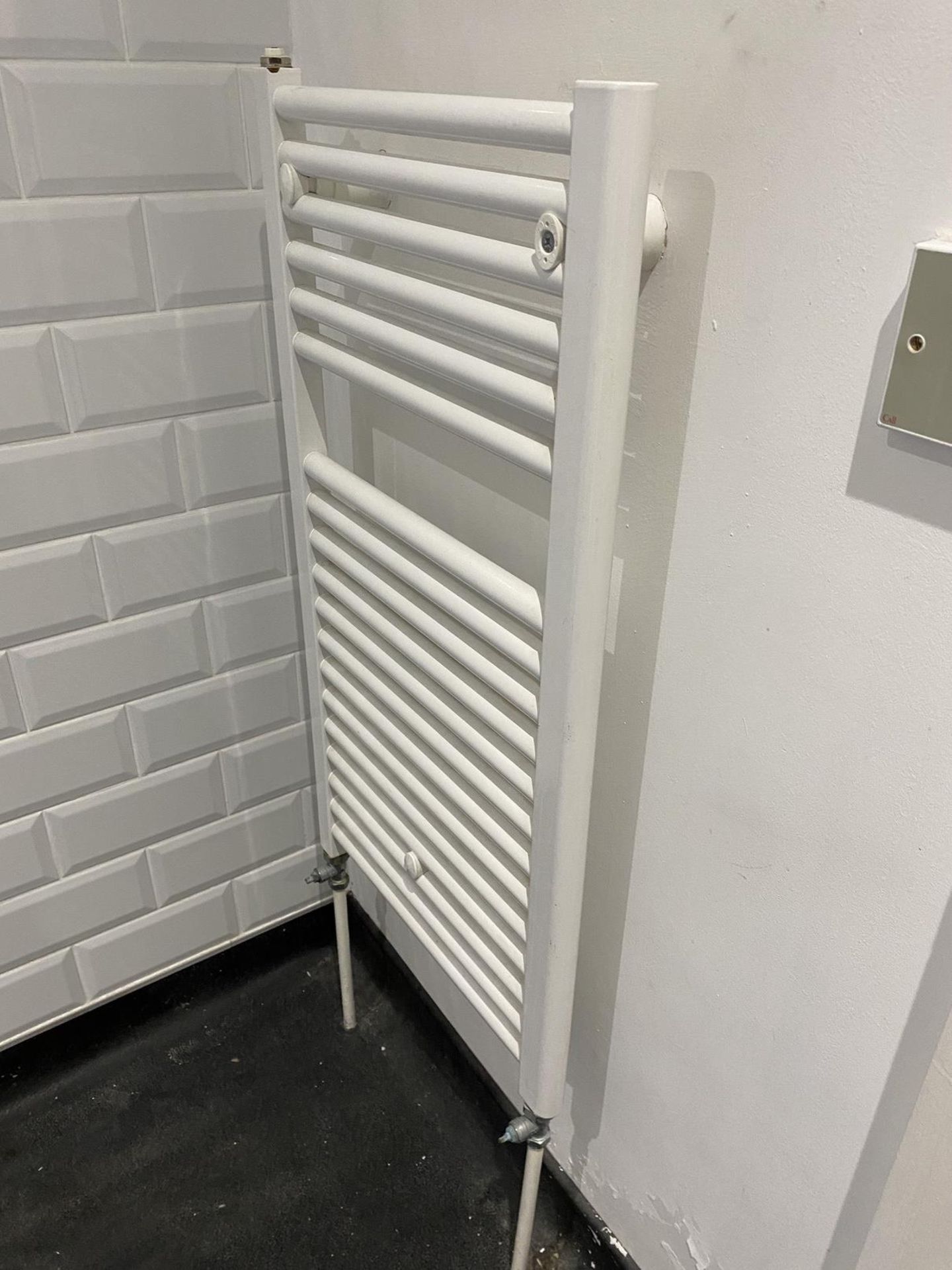 Bathroom white towel heater radiator. - Image 2 of 2