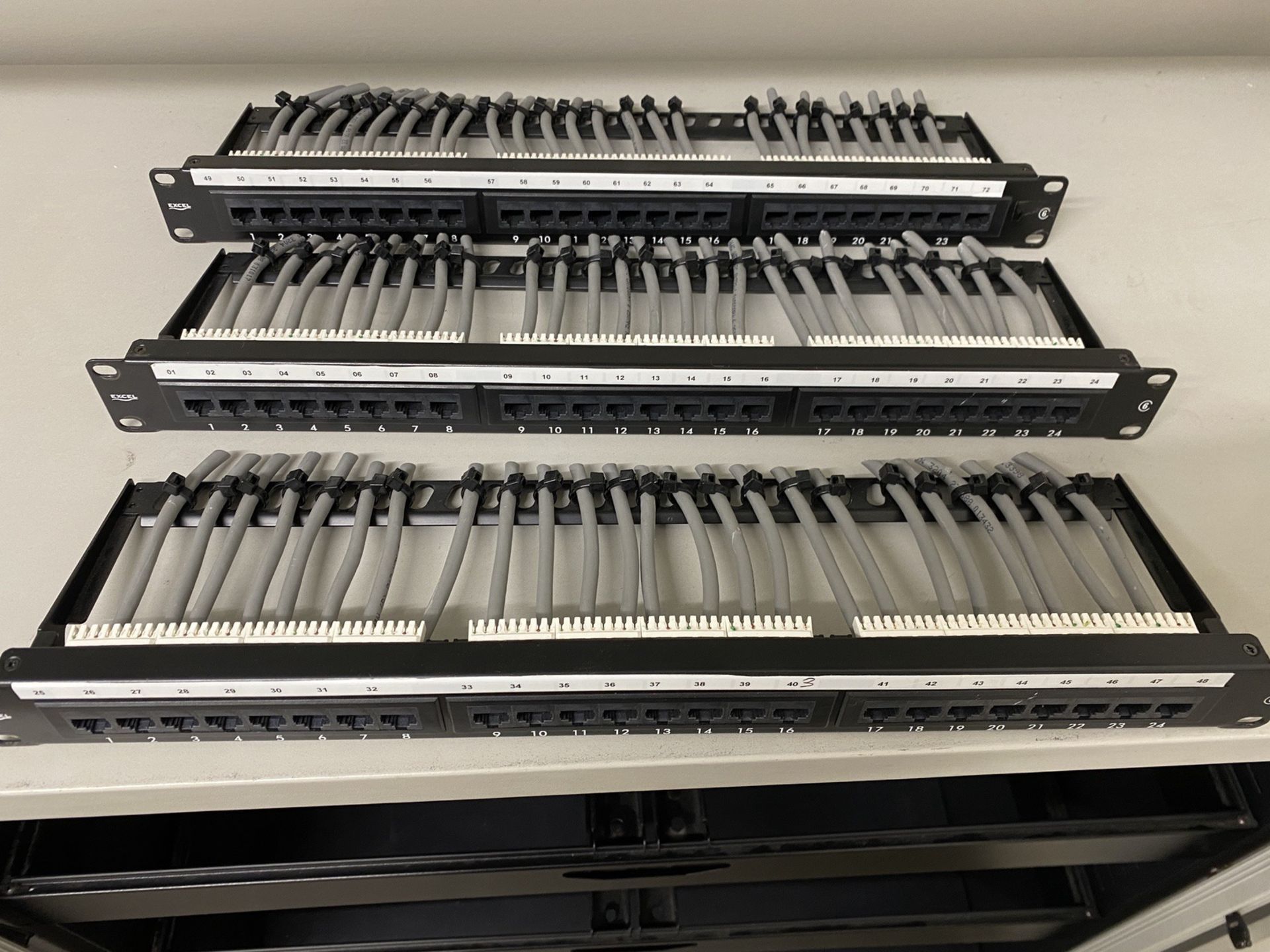 3 x Excel 24 way Ethernet Cat6 patch bay. 19"" 1u - Image 3 of 3