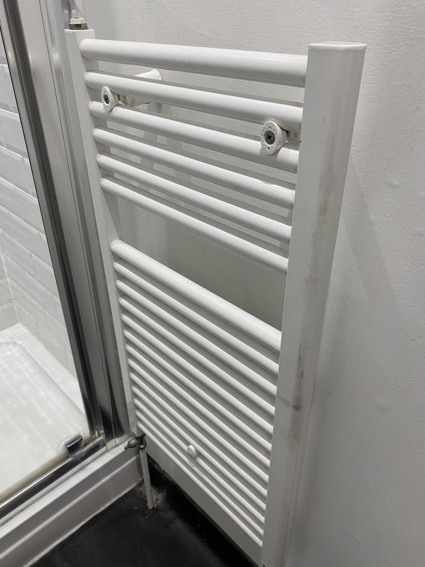 Bathroom white towel heater radiator. - Image 2 of 3