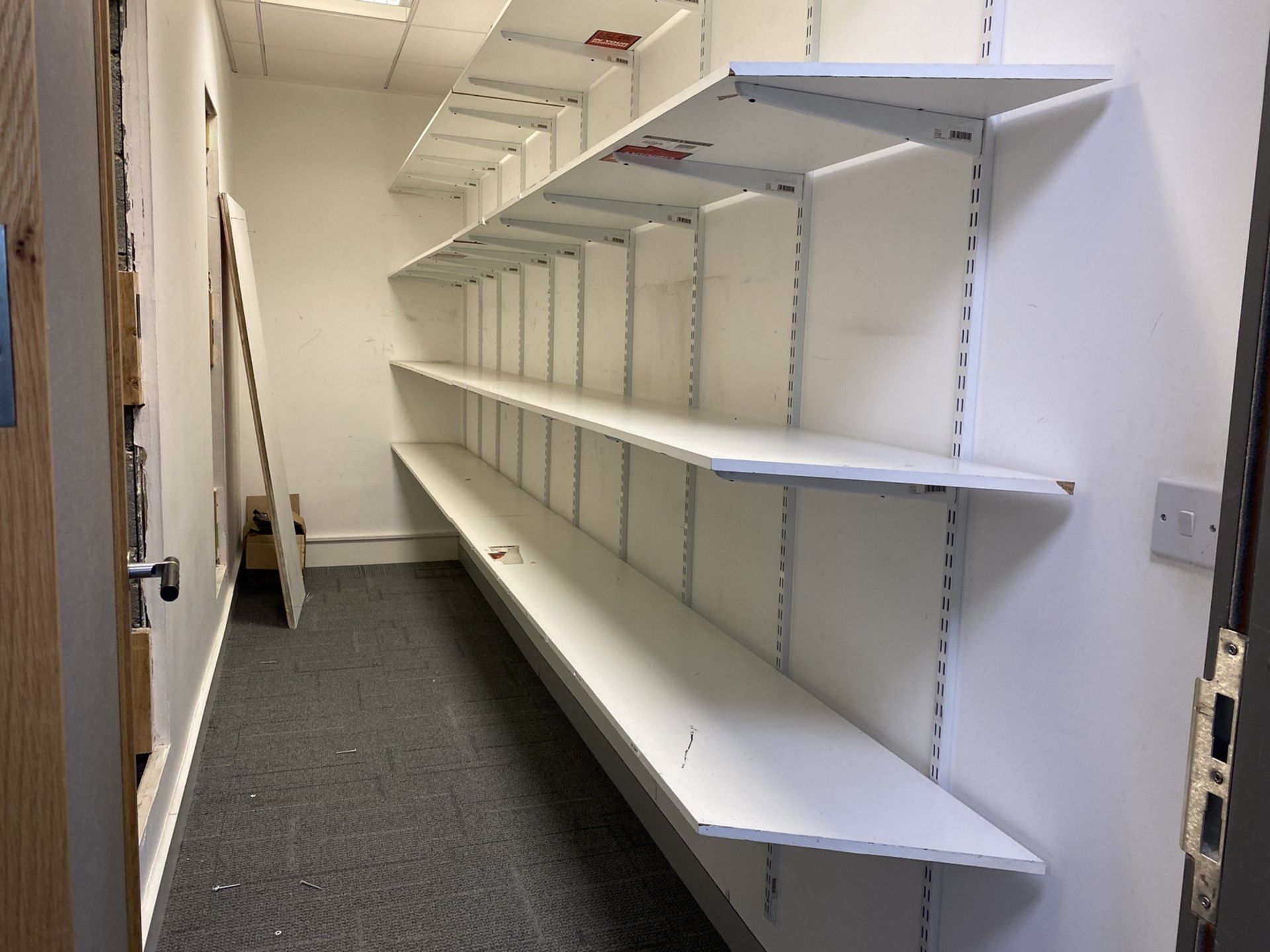 Shelving. Conti board and wall racking 4 x 4.83m