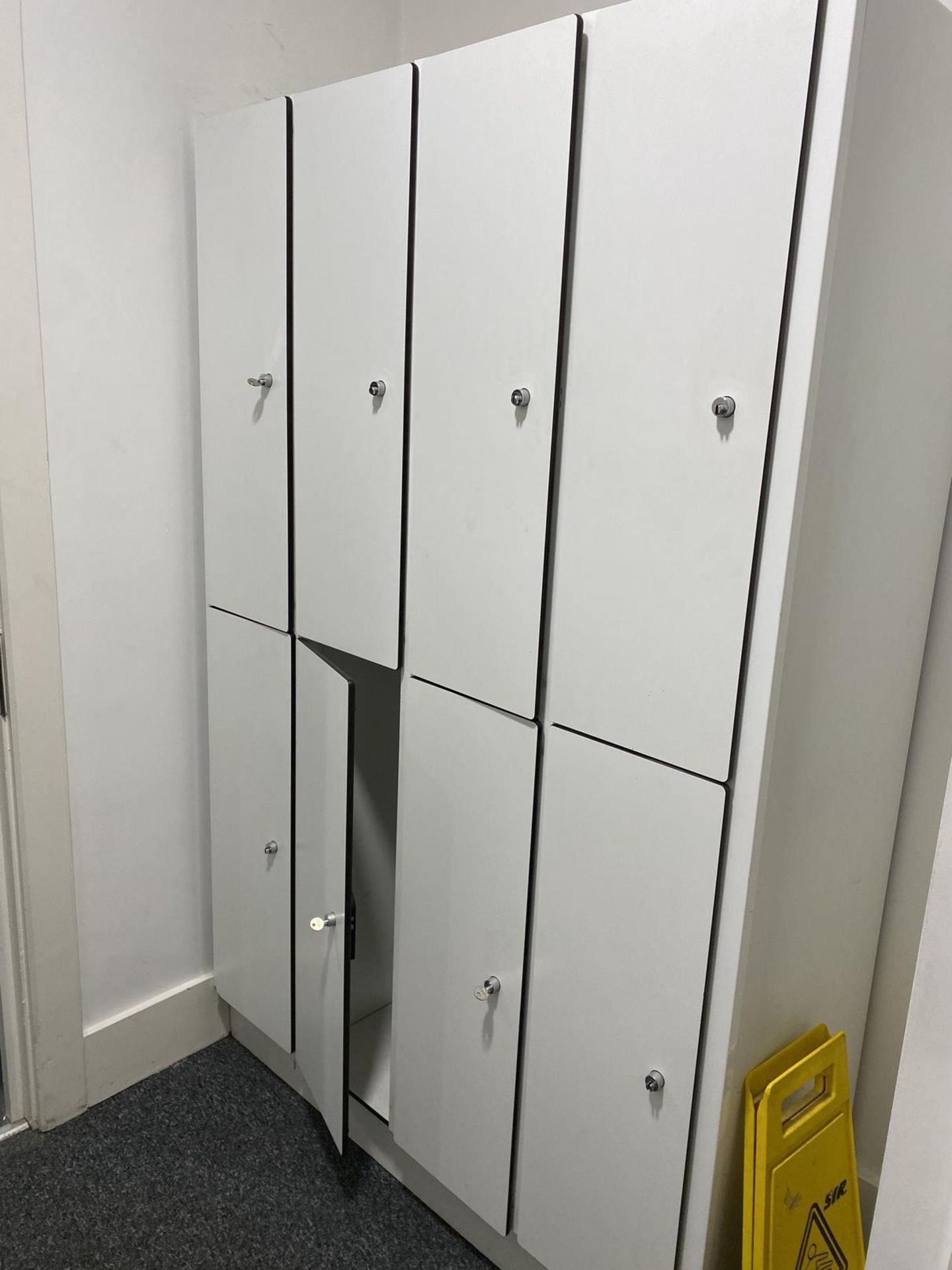 White Locker unit with 8 lockers
