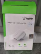 Belkin Super Fast Wall Charger For Usb Plug In Grade U RRP £40