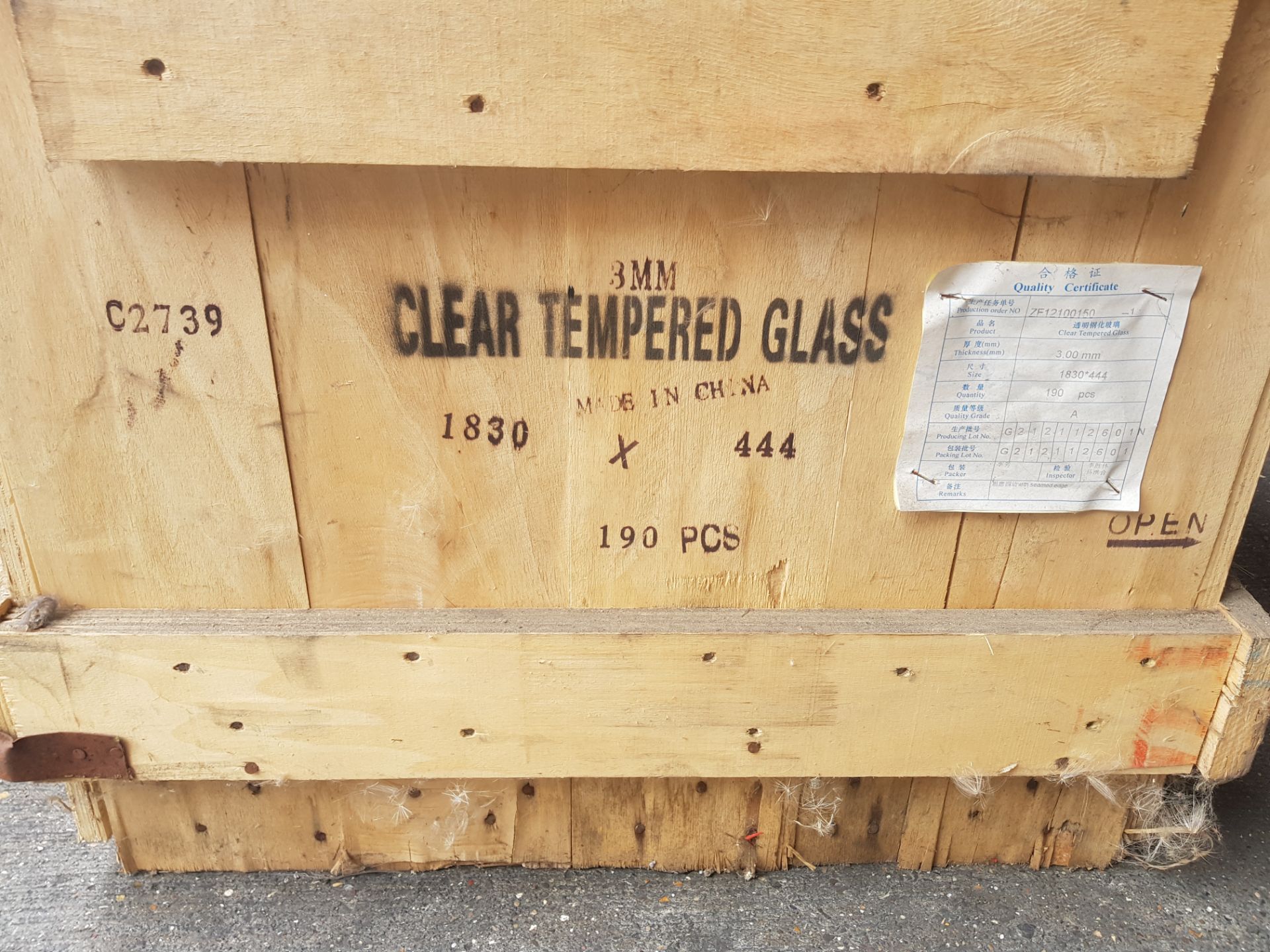 190x 3mm Clear Tempered Glass (1830x444mm) NEW - Image 4 of 5