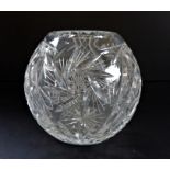 Bohemian Pinwheel Crystal Globe Vase 12cm High