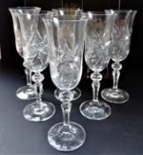 Bohemian Crystal Champagne Flutes Set 6 New Boxed