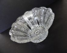 Vintage Bohemian Crystal Bowl Large 26cm wide