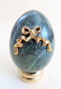 Franklin Mint 'Italian Marble with Gold Plated Ribbon' Egg