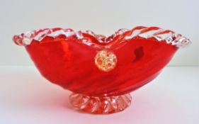 Vintage Barovier & Toso Murano Art Glass Bowl