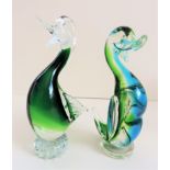 Pair Vintage Murano Glass Animal Sculptures