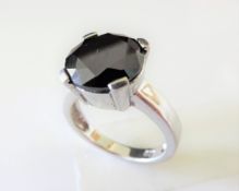 Sterling Silver 6.87 ct Black Spinel Gemstone Ring