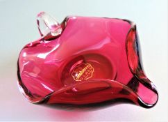 Royal Scot Hand Made Cranberry Glass Dish