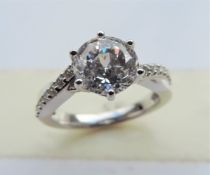 3.6 carat Sterling Silver Cubic Zirconia Ring