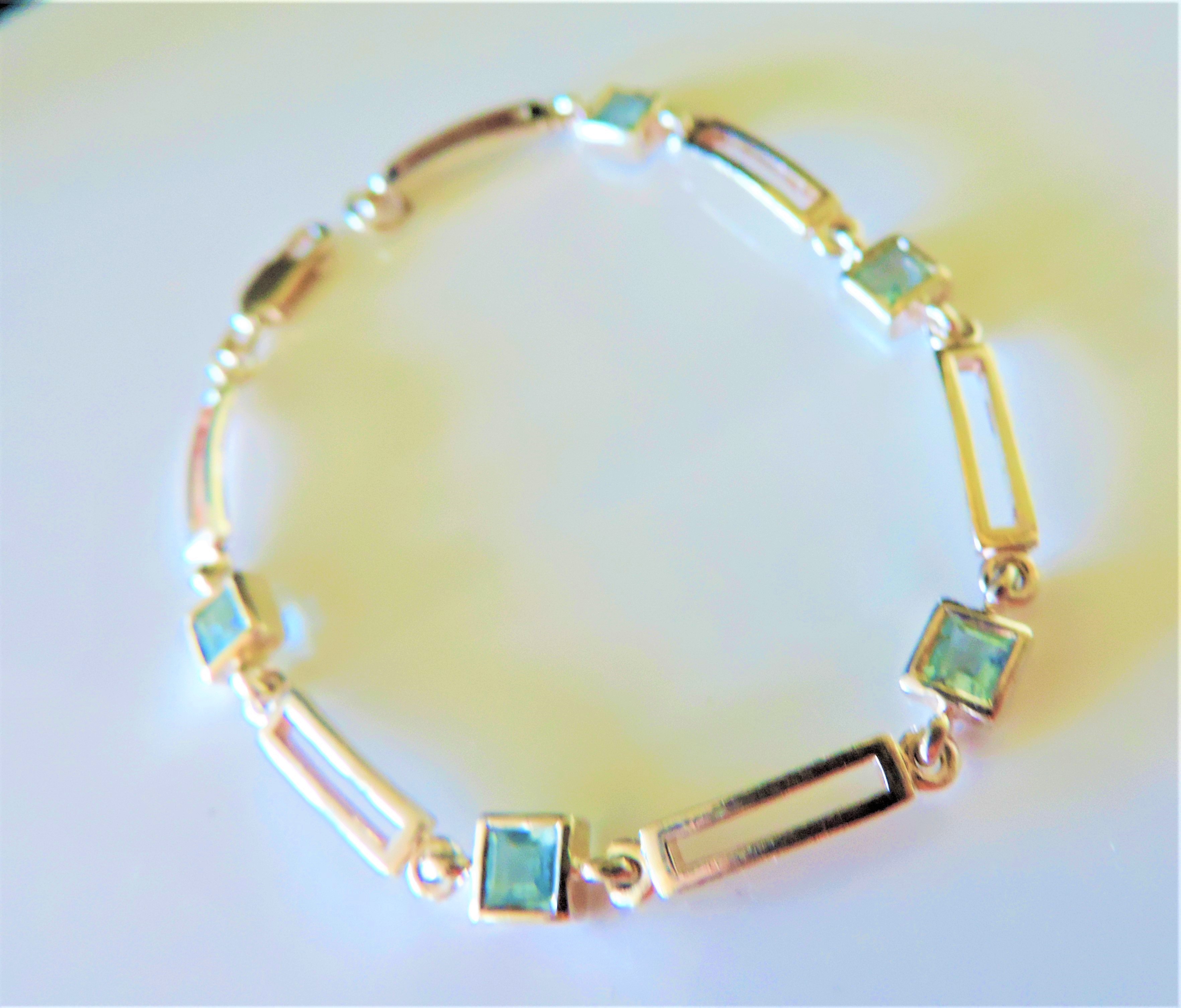 Sterling Silver 3.5 carat Blue Topaz Bracelet - Image 3 of 3