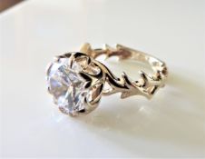 Sterling Silver 3.5 ct Moissanite Ring