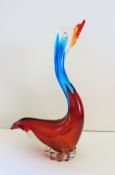 Murano Glass Swan Sculpture 26cm Tall