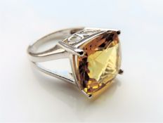 16.5-carat Citrine Ring in Sterling Silver