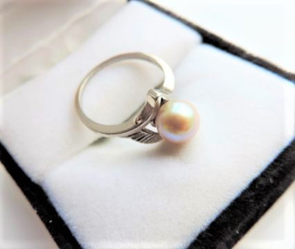 Sterling Silver Cultured Pearl Ring Size K - Image 2 of 2
