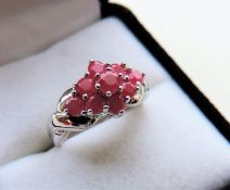 Sterling Silver Ruby Ring Size N1/2
