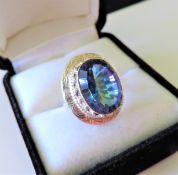 Sterling Silver 6ct Bicolour Sapphire Ring