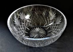 Vintage Deep Cut Crystal Bowl 24cm Wide