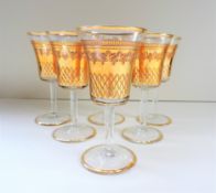 Vintage Venetian Crystal 24k Gold Sherry/Liqueur Glasses