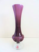 Murano Venni Opalino Glass Vase Amethyst Milk White