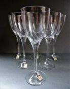 Sasaki Crystal Wine Glasses Set of 6 New Unused