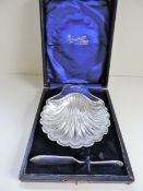Silver Plated Butter Dish & Knife in Presentation Case