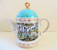 Sadler Staffordshire Teapot Sporting Scenes of the 18th Century