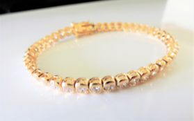 Gold on Sterling Silver 4.84 carat White Topaz Tennis Bracelet