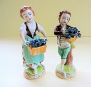 Antique Dresden Porcelain Figurines Matching Pair