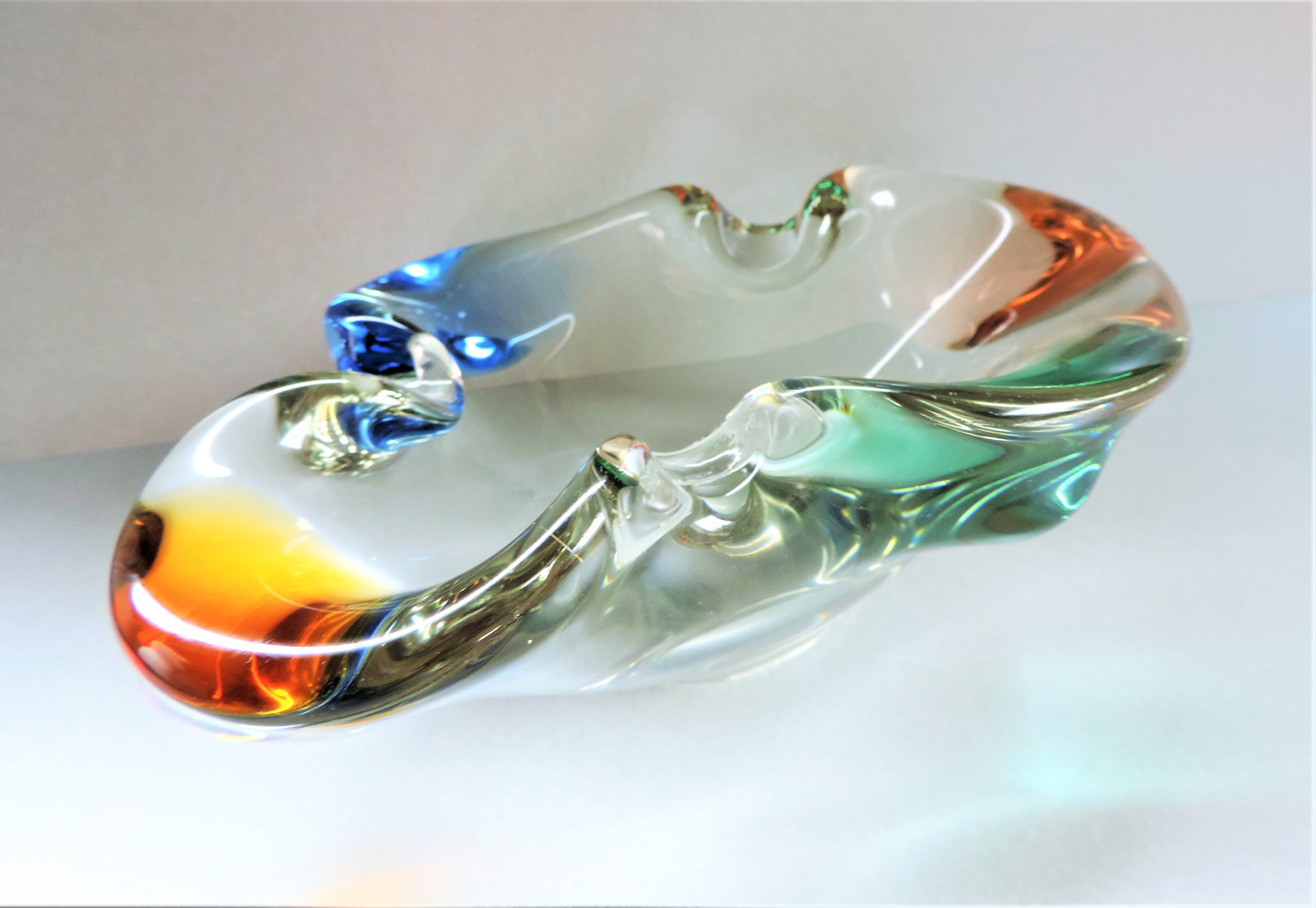 Frantisek Zemek Art Glass Bowl for Mstisov Glassworks