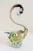 Vintage Murano Glass Swan Sculpture