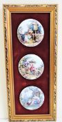 Vintage Staffordshire Ceramics Framed Miniature Plaques