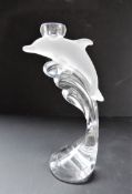 Nachtmann Crystal Candlestick Dolphin Riding a Wave