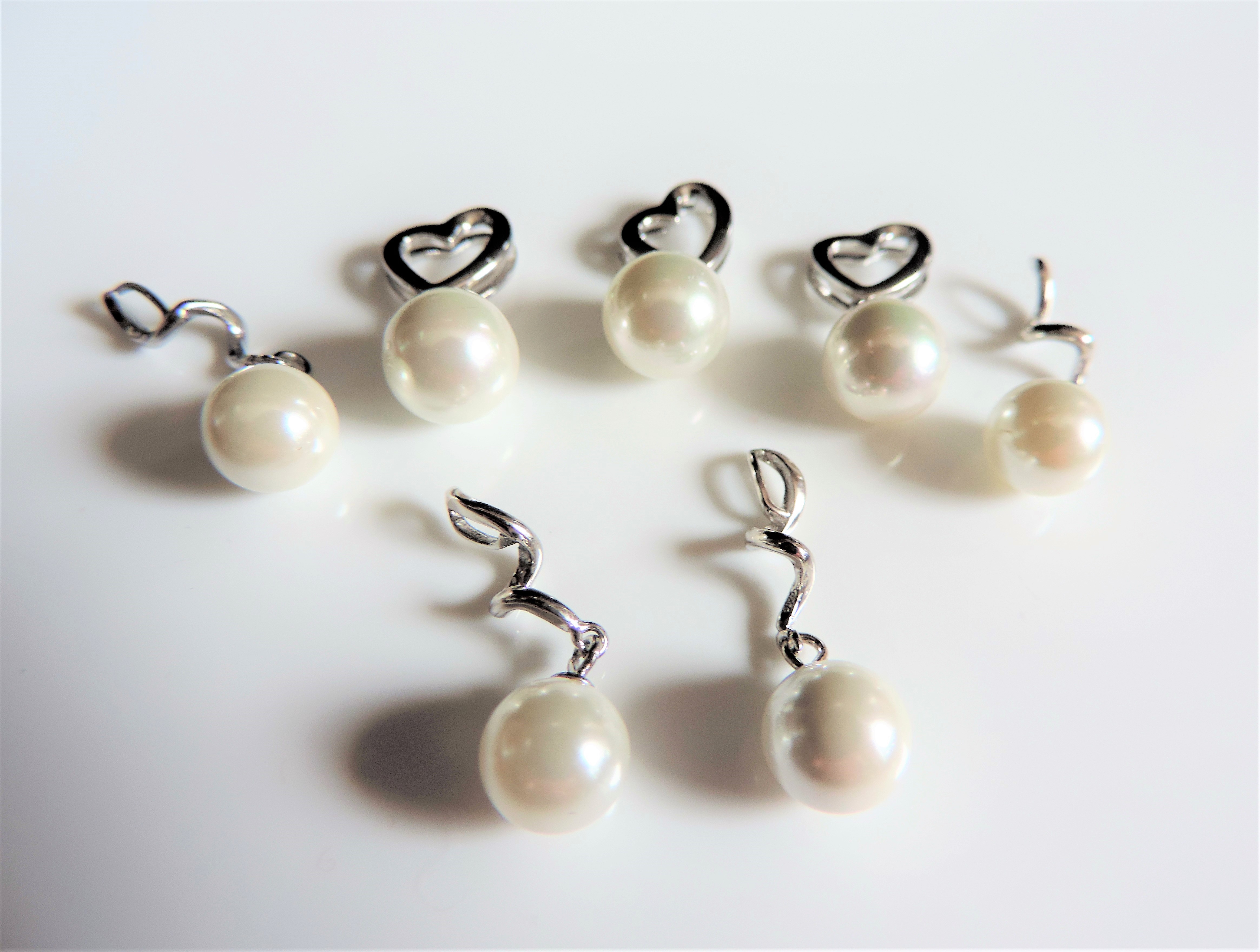7 x Sterling Silver Pearl Pendants - Image 3 of 3