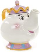 (R11C) 6 Items.1x Disney Beauty And The Beast Mrs Potts Teapot. 3x Disney Aladdin Three Wishes Teap