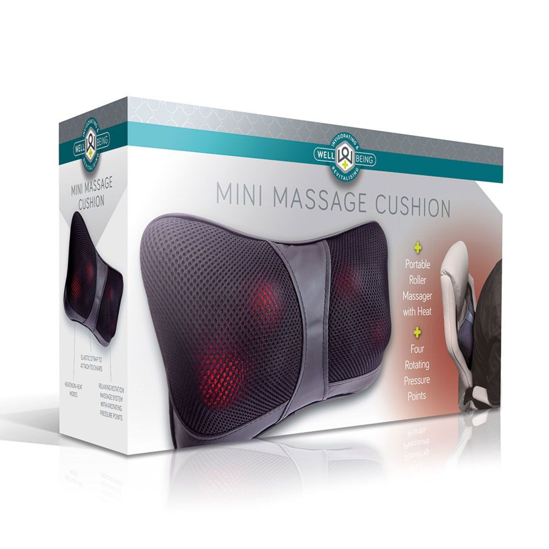 (R15) 5x Massage Items. 3x Well Being Mini Massage Cushion. 1x Well Being Full Body Massager Mat. 1