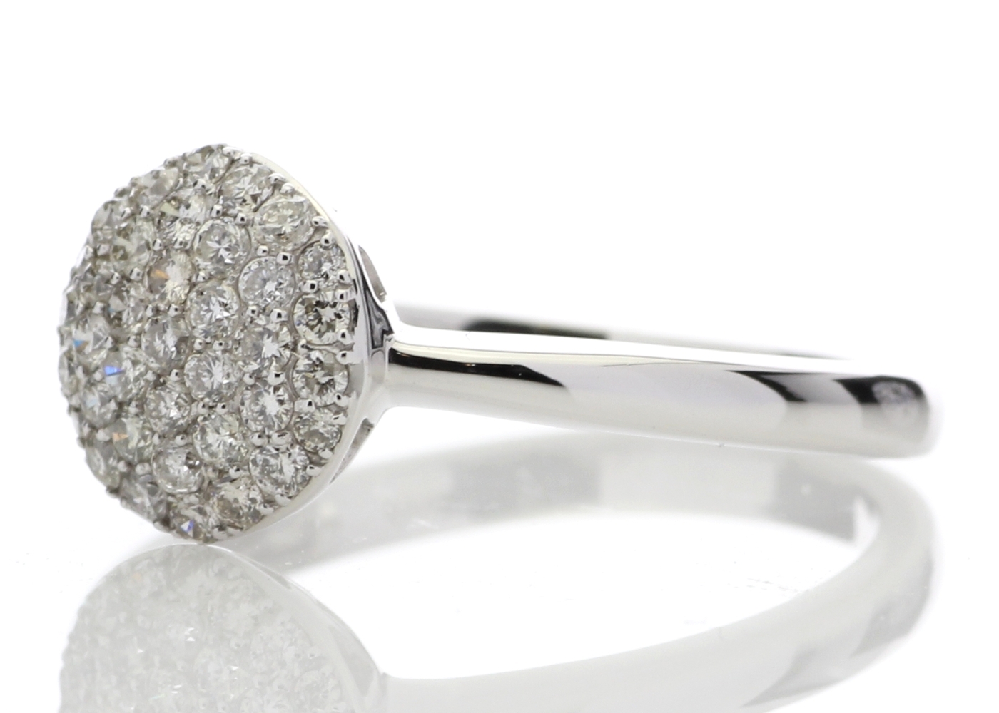 9k White Gold Diamond Cluster Ring 0.51 Carats - Image 2 of 4