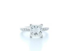 18k White Gold Princess Cut Diamond Ring 3.01 Carats