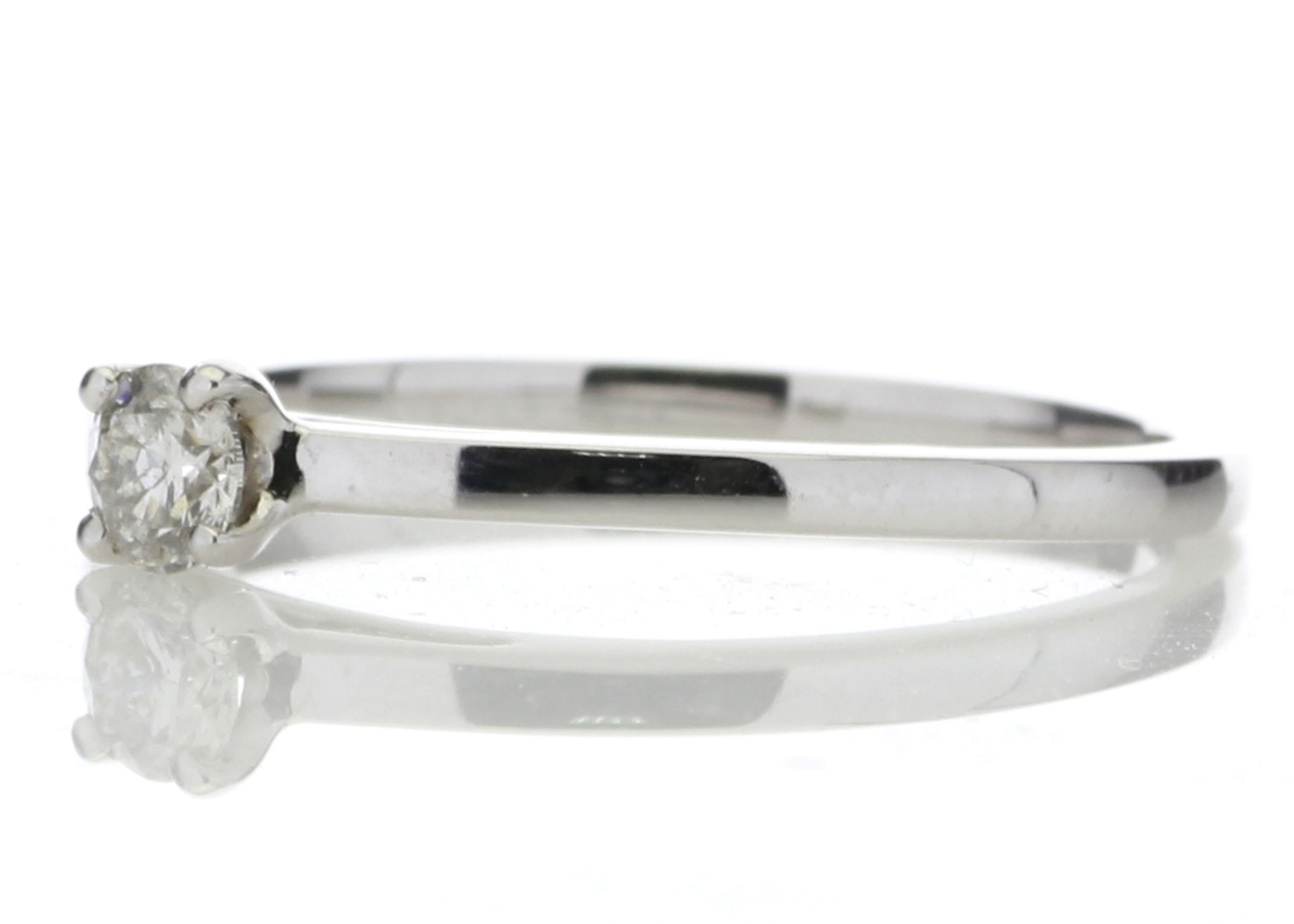 18k White Gold Single Stone Wire Set Diamond Ring 0.20 Carats - Image 2 of 4
