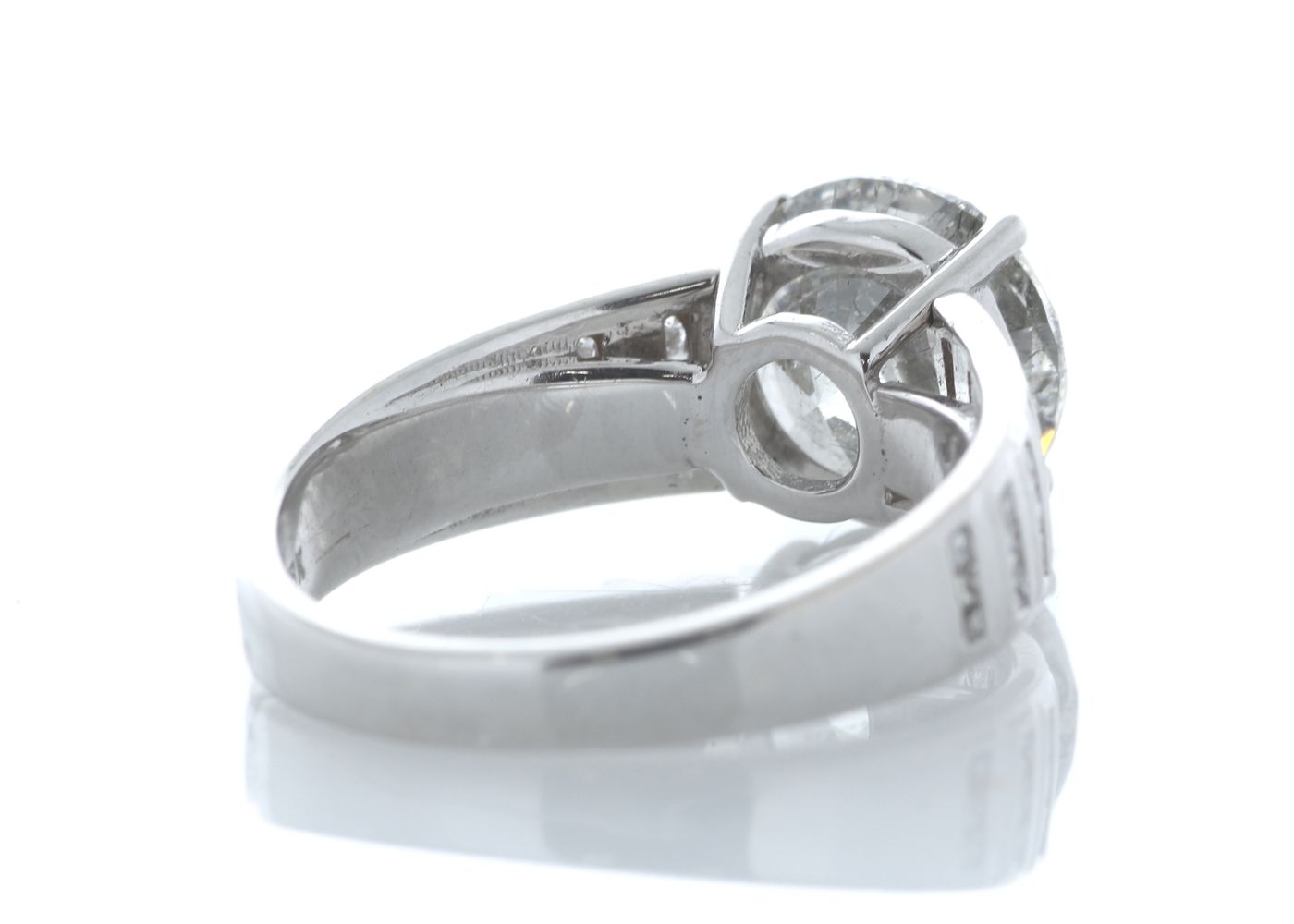 18k White Gold Single Stone Prong Set With Stone Set Shoulders Diamond Ring 4.65 Carats - Image 3 of 5