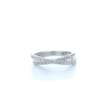 18k White Gold Claw Set Semi Eternity Diamond Ring 0.73 Carats