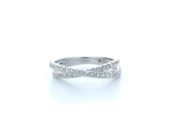 18k White Gold Claw Set Semi Eternity Diamond Ring 0.73 Carats