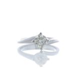 18k White Gold Single Stone Fancy Claw Set Diamond Ring 0.71 Carats