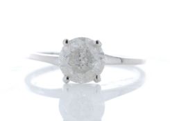 18k White Gold Single Stone Prong Set Diamond Ring 1.25 Carats