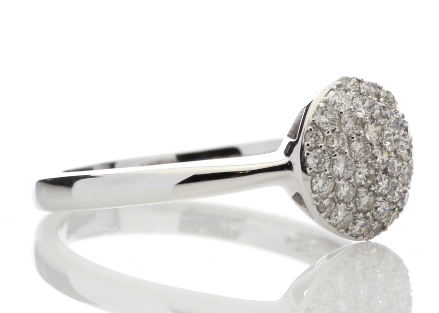 9k White Gold Diamond Cluster Ring 0.51 Carats - Image 4 of 4